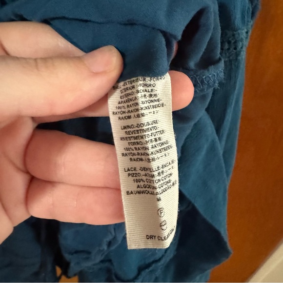 Free People Blue Emily Crocheted Illusion Fit & Flare Dress - Picture 9 of 10